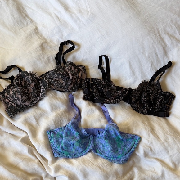 Victoria's Secret Other - Victorias Secret Bundle of 3 Unlined Lacy Bras - 34D